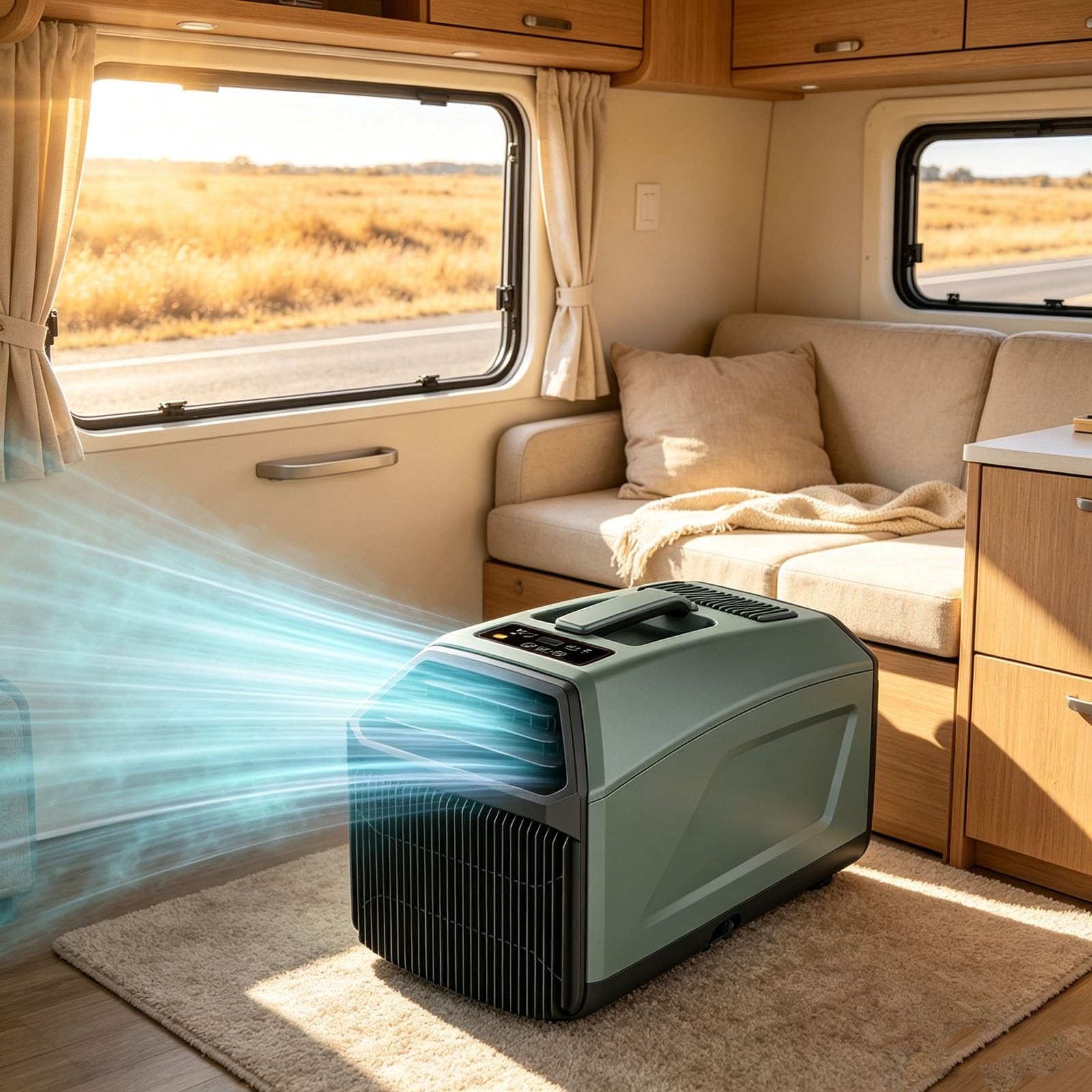 Rsqql Green 330W/400W Portable Tent Air Conditioner,Remote Control And Touch Controls,4 Modes, Quiet (36-49 Db),60°F-90°F Adjustment, For Tents, Trucks, Campers