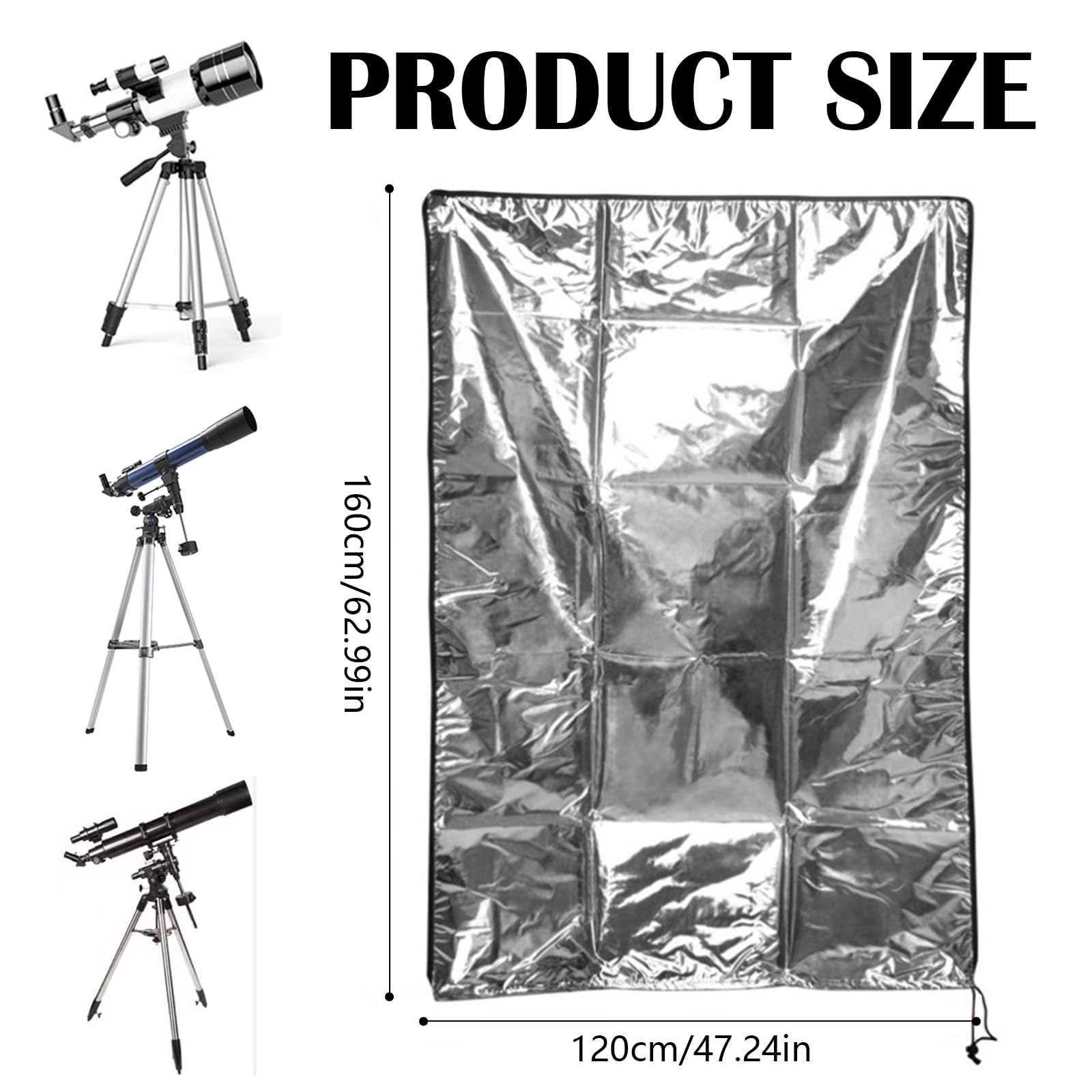 Copertura Protettiva del Telescopio, 120x160cm Copertura Antipolvere del Telescopio, 420D Copertura Protettiva Telescopio All'aperto con Borsa Portaoggetti, Impermeabile, A prova di Vento