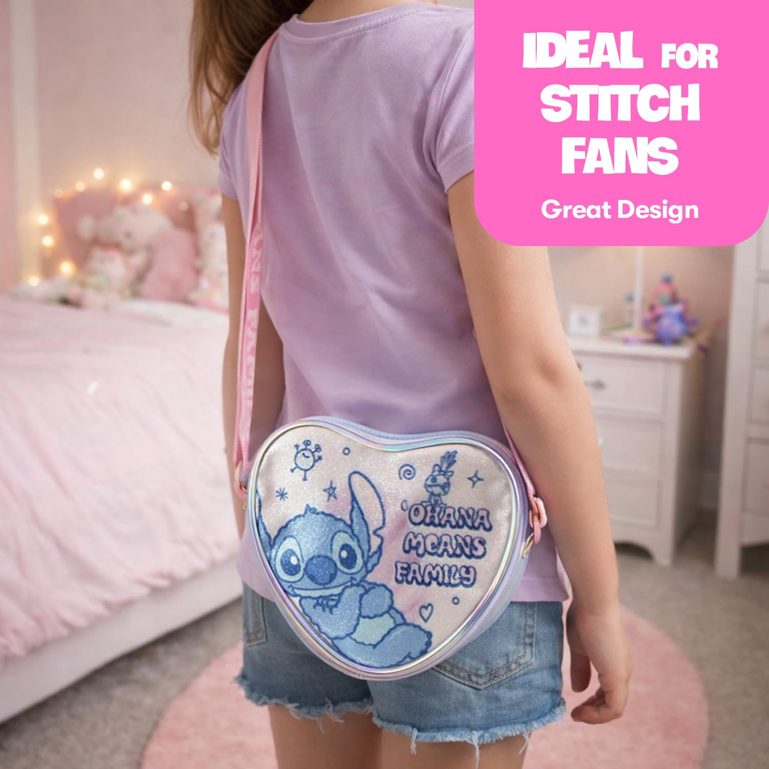 Sac enfant – Sac bandoulière avec fermeture zippée et sangle réglable pour fille