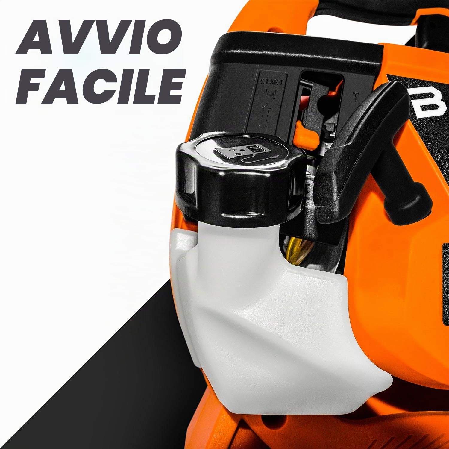 BOUDECH NIUP 26 - Soffiatore aspiratore 26cc trituratore di Foglie. Soffiatore 3in1 con Sacca di Raccolta da 40L. Motore a Scoppio 2 Tempi Euro V 7500 RMP