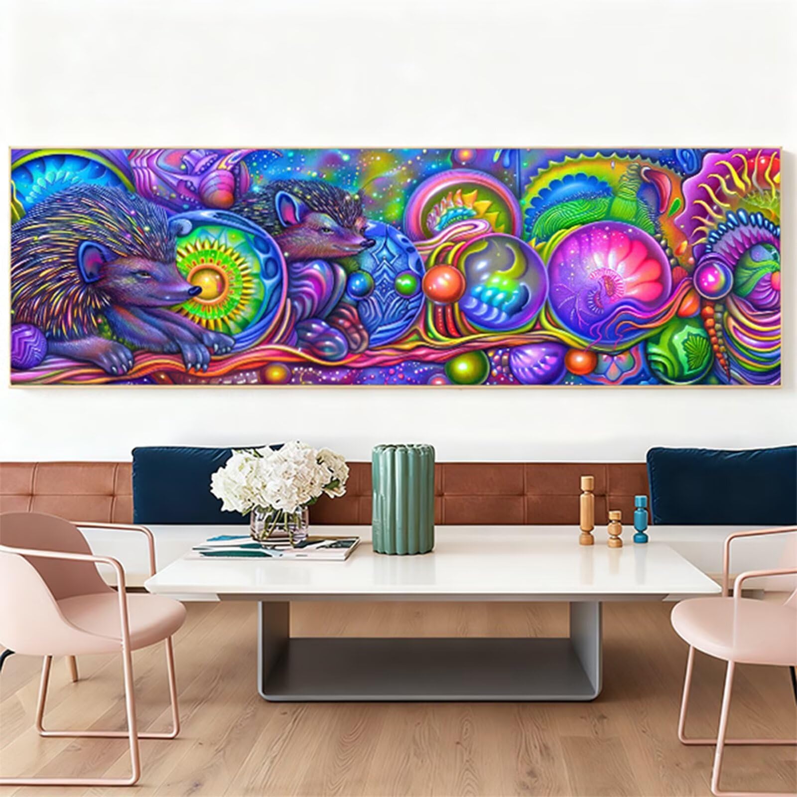 Duże zestawy do malowania diamentami dla dorosłych, sztuka 5D Dimond Art Hedgehog Gem Arts and Crafts dla dzieci, zestaw do haftu krzyżykowego z kryształami strasu, dekoracja pokoju, prezenty 240 x 80