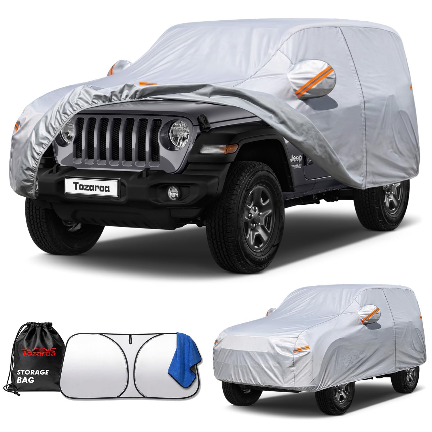Car Cover Waterproof All-Weather,Heavy-Duty Outdoor Full Exterior Automobiles Sedan/Coupe (Length 186-193 inch) with Windshield Sun Shade Universal Fit Ford Mustang,Chevy Camaro/Corvette etc — view 23