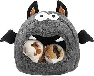 Guinea Pig Bed Small Animal Hideout, Warm Cozy Halloween Monster Guinea Pig Hides for Guinea Pig Dwarf Rabbit Ferret Hamster Chinchilla Hedgehog