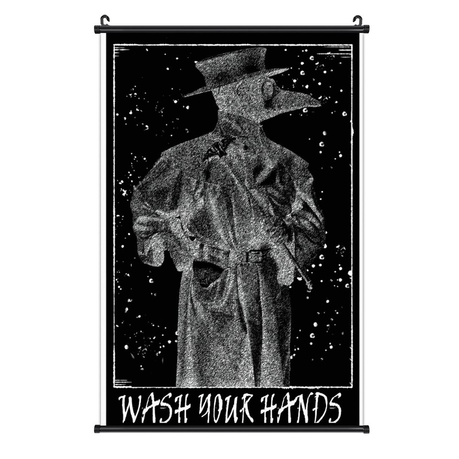 Scroll Art Canvas Art Poster Art Wall Decor Tapestry Movie Posters Hanging in Family Room Dormitory Office Cafe Vintage,Wash Your Hand Plague Doctor Wall Art…