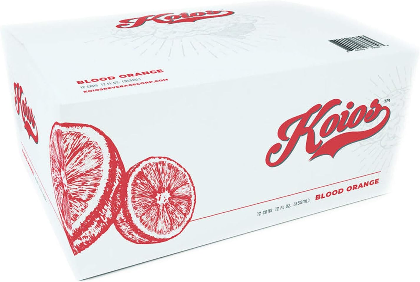 KOIOS SPARKLING BRAIN ENERGY - Blood Orange - Nootropic Beverage, Enhance Brain Function, Memory, Productivity, Contains Lion’s Mane Mushroom & MCT Oil, Natural Caffeine, Gluten-Free, Vegan (12 PACK)