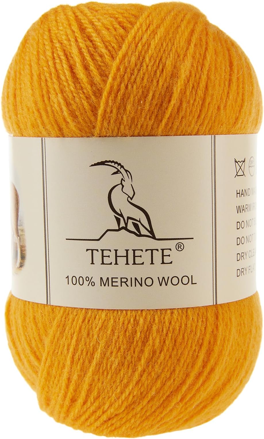 100% Merino Wool Yarn for Knitting 3-Ply Luxury Warm Soft Lightweight Crochet Yarn(Ginger,1Ball)