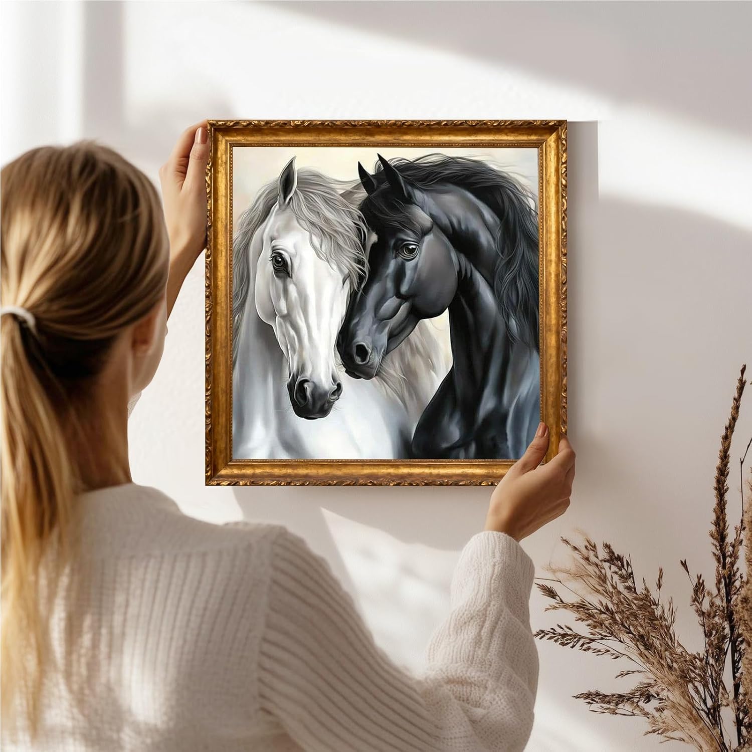 AMORARS Horse Diamond Art Kits for Adults - 5D Diamond Painting Kit - Diamond Dot Full Rond Gem Art, Beginner DIY Gifts Home Decoration Crafts, 12x12Inch