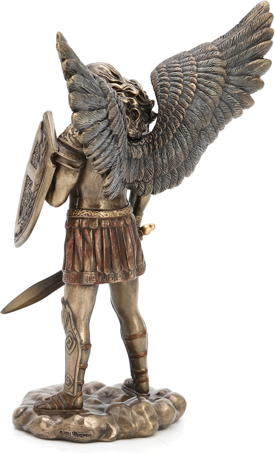 Veronese Design 7 3/4" Archangel Saint Michael Sword and Shield Resin Sculpture Cast Bronze Finish - Image 4