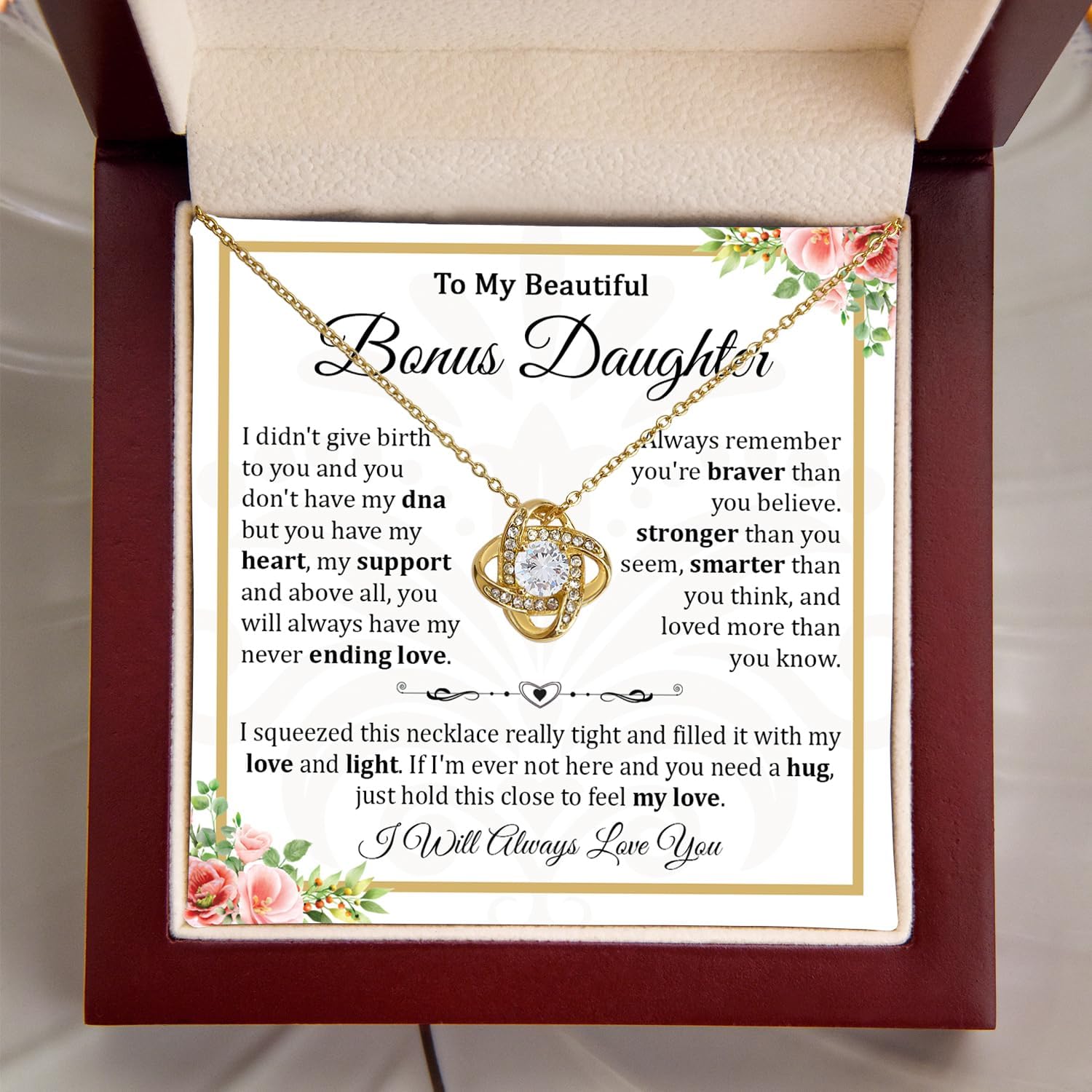 Bonus Daughter Gifts, Bonus Daughters Necklace From Stepdad, Step Daughter Gift From Stepmom, Christmas Gifts For Step Daughters, Stepdaughter Necklace From Stepmom, Gift For Stepdaughter - Image 4