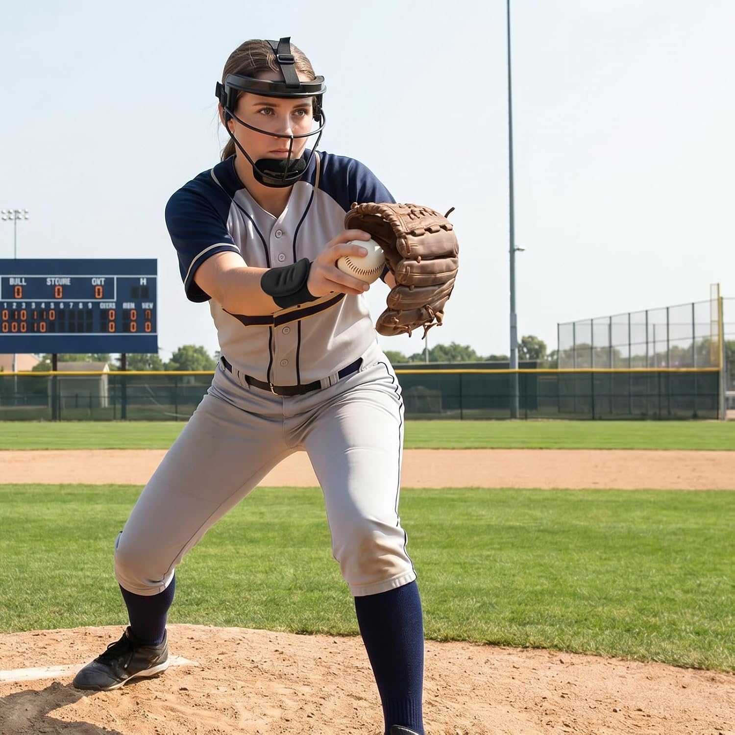 Softball Face Guard Chin Pad, Fielder's Face Mask Chin Pad