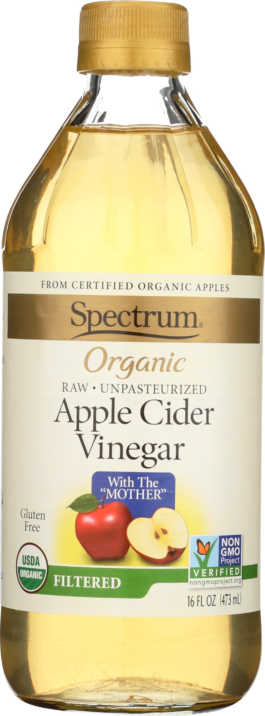 Spectrum, Filtered Organic Apple Cider Vinegar, 16 oz, Pack of 1.