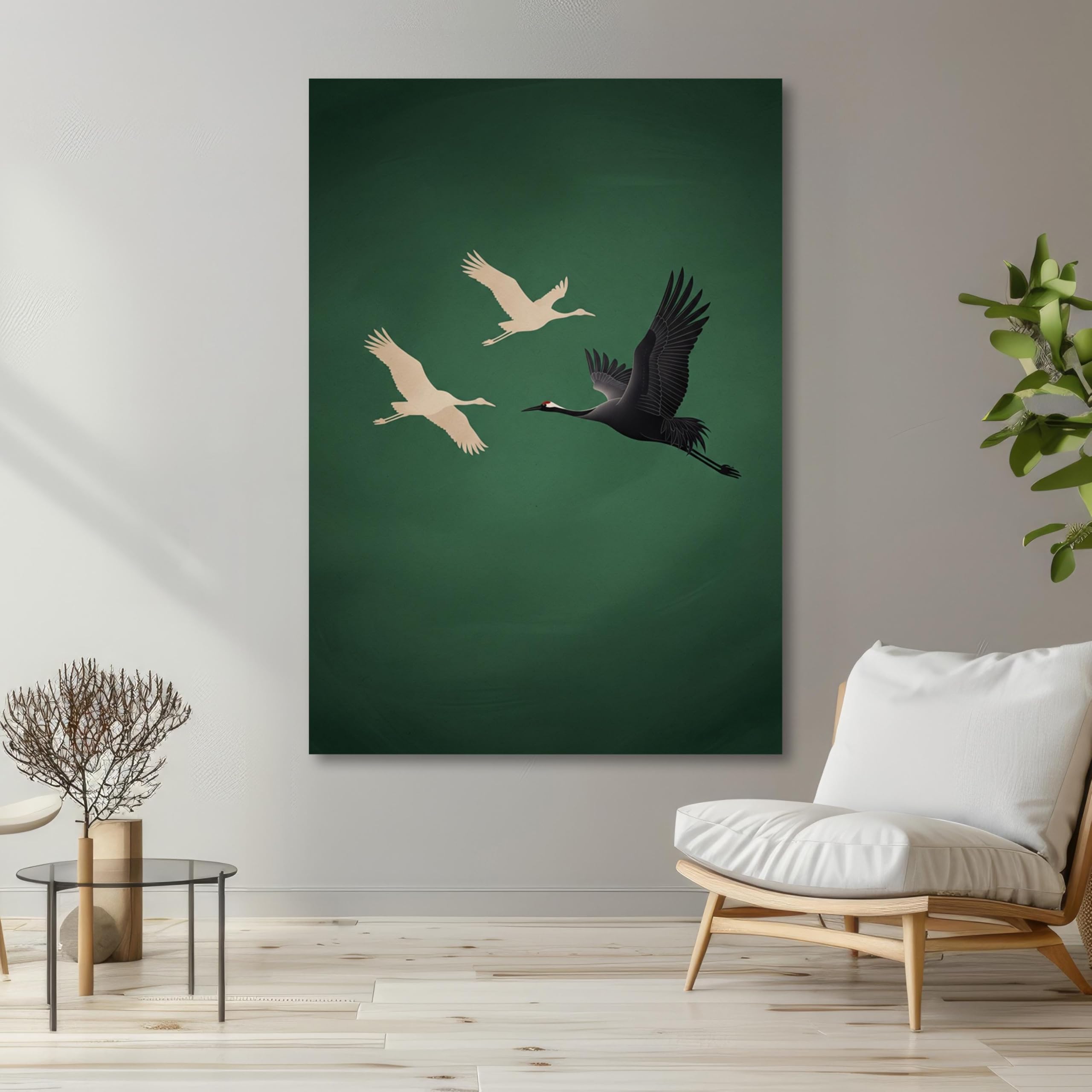 Affiche d'oiseau japonais et grues peintes pour créer une ambiance zen dans votre chambre - 8