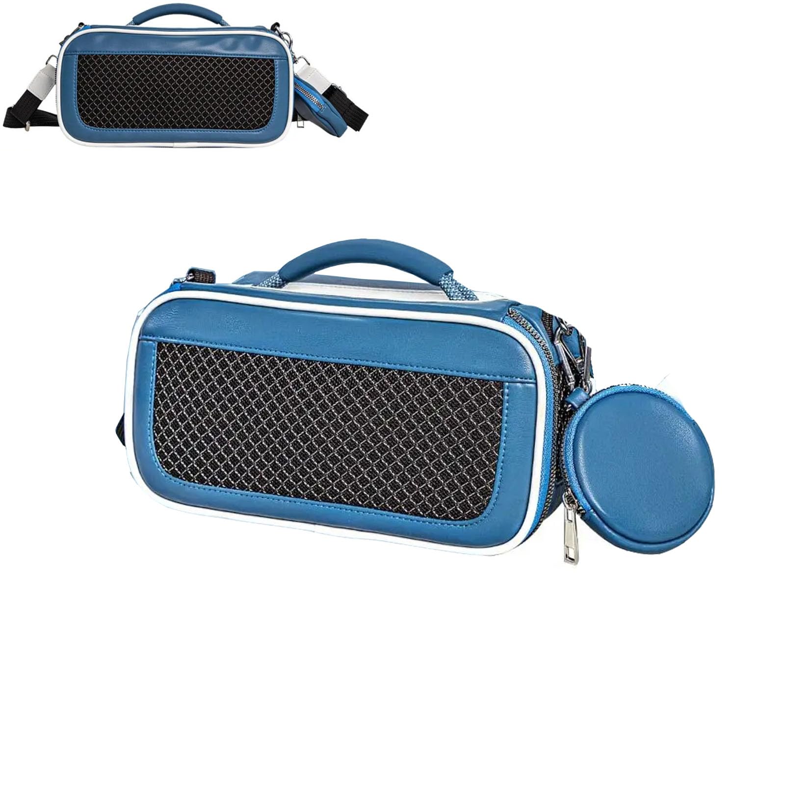 JOYSOG Reisetasche für Bose SoundLink Max tragbare Lautsprecher, schützender Aufbewahrungs-Organizer mit Mini-Tasche und Schultergurt, Blau