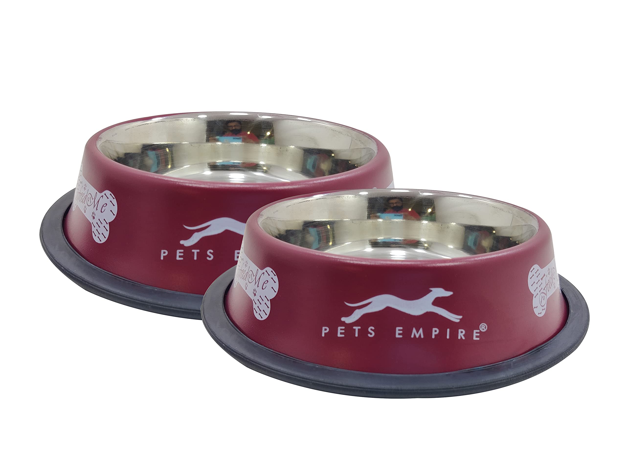 Royale Cat Stainless Steel Dog Feeding Bowl, Cherry Colour, Medium - 700ml (Buy 1 Get 1 Free) (B09522H6Z3) Amazon Price History, Amazon Price Tracker