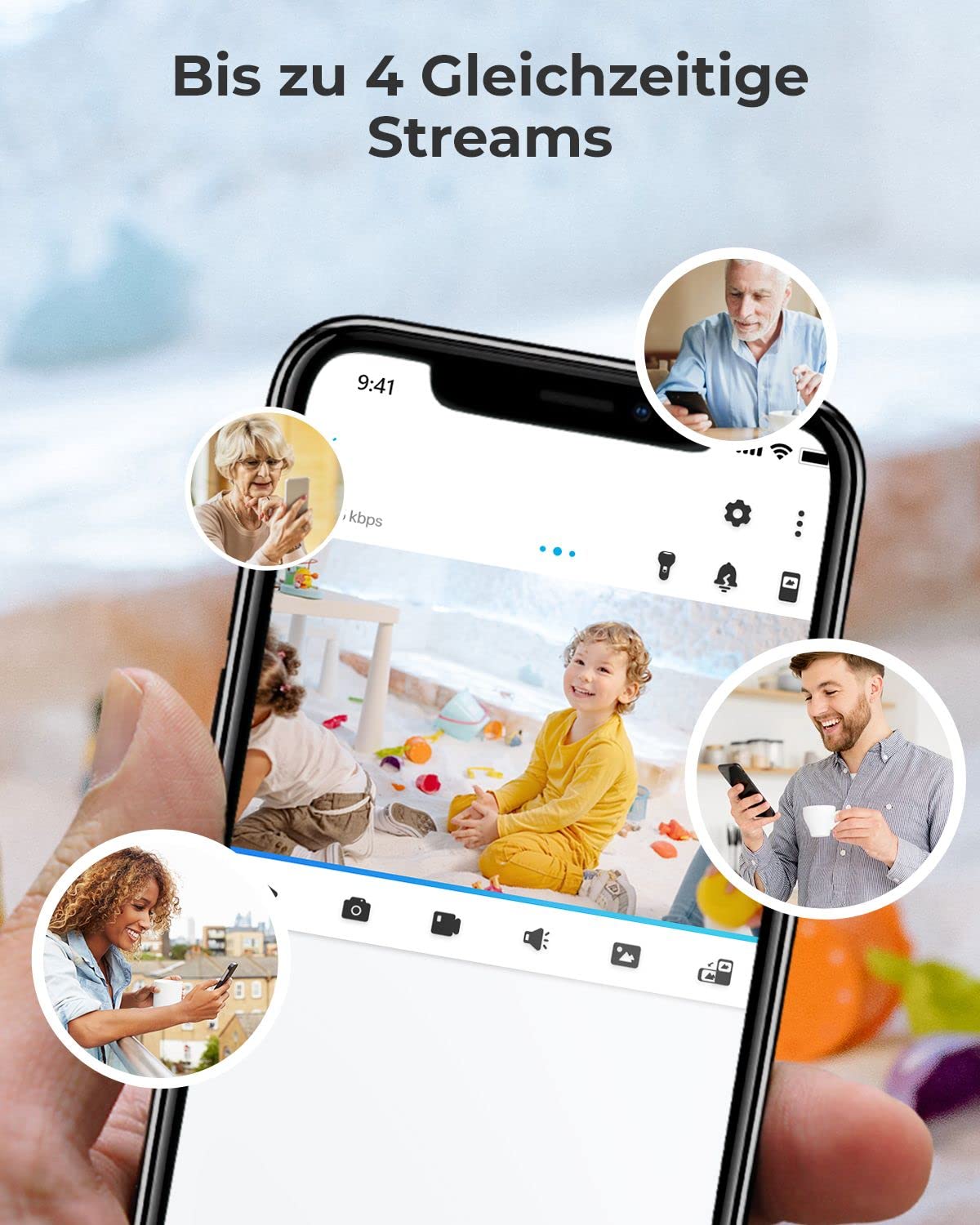 Reolink WLAN IP Kamera Indoor Schwenkbar, Überwachungskamera Innen Handy 3MP HD mit 2,4 GHz WLAN, 355° Schwenk- / 50° Neigung, Zwei-Wege-Audio, IR-Nachtsicht E1 (Generalüberholt)