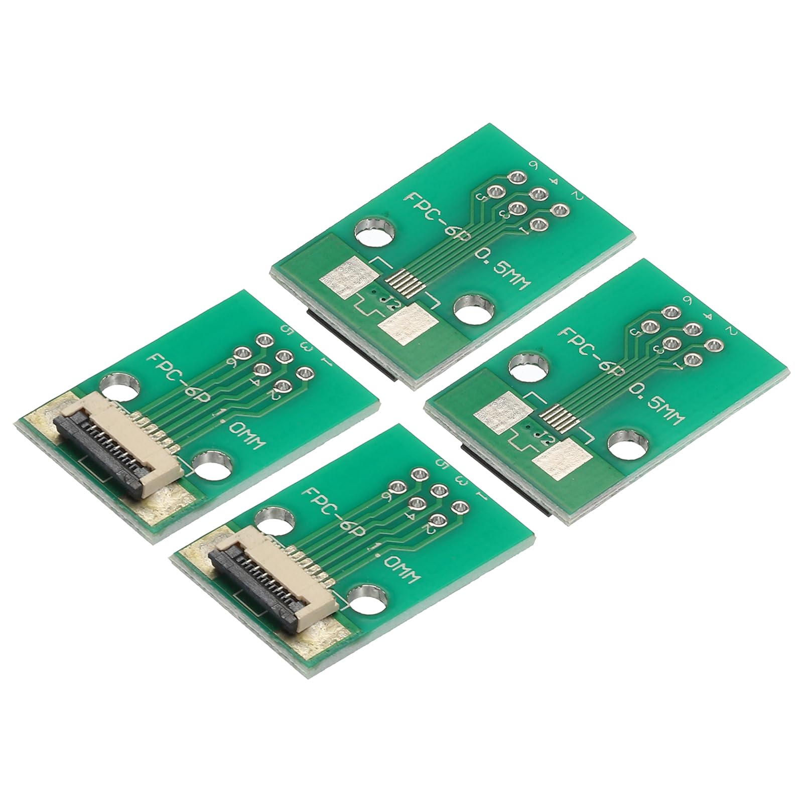 QUARKZMAN Scheda Convertitore FPC FFC PCB 6P 1,0mm Sul Lato Socket, 0,5mm Sul Retro, a DIP 2,54mm per LCD Stampante 3D Telecamera DVD TV Laptop 4pz