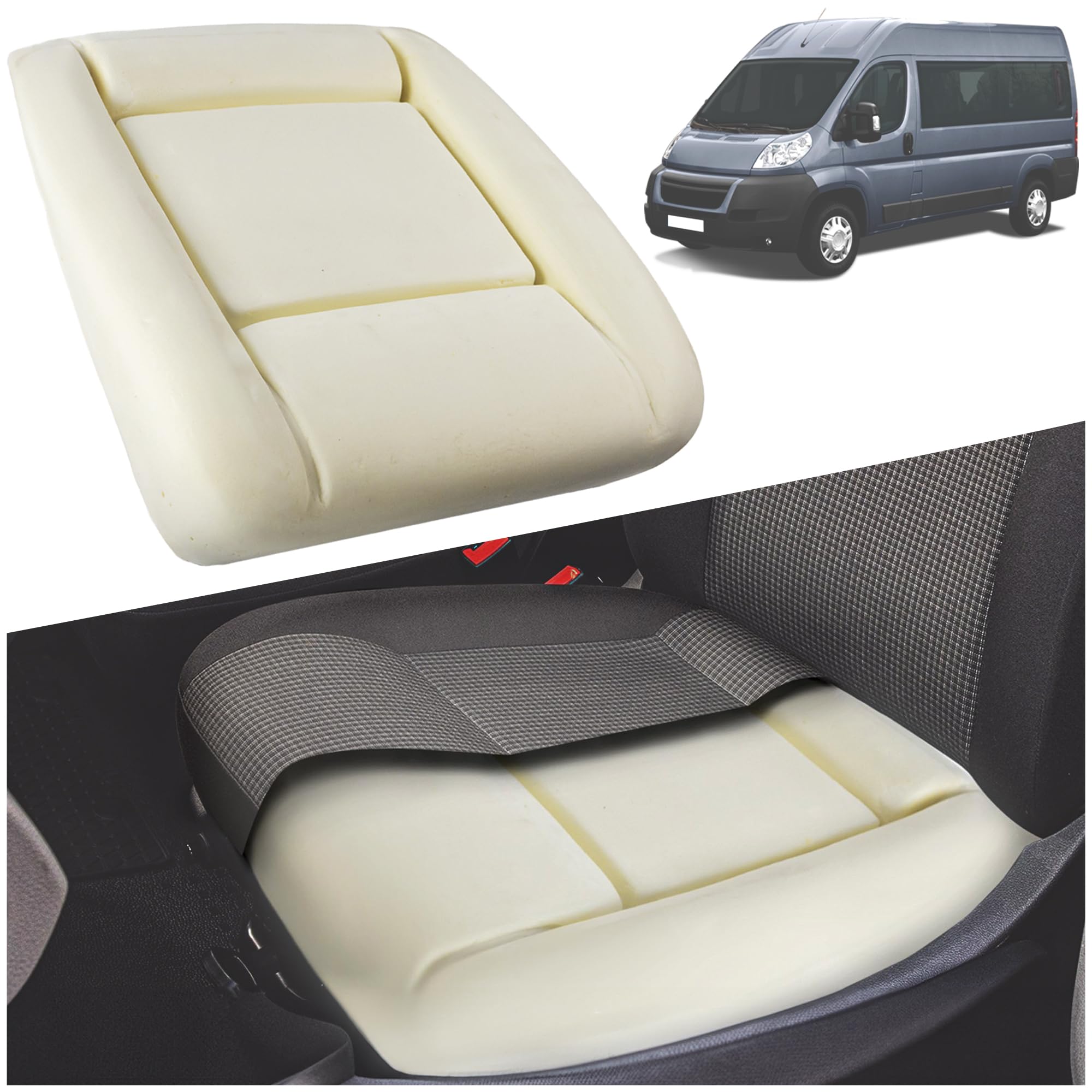 CHROMEMASTER - Kompatybilne z Fiat Ducato 2006+ | Siedzisko, Pianka Siedziska, Wkładka Piankowa do Foteli Przednich; Wymień Wkładkę Siedziska i Ciesz się Nowym, Wygodnym Fotelem