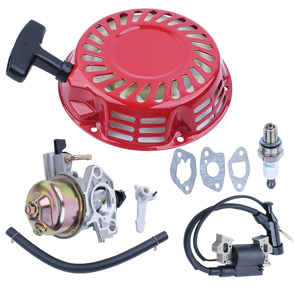 Bobina de encendido del carburador for Ho-nd-a GX160 GX200 5.5HP 6.5HP Junta de arranque de retroceso Kit de bujía Parte del motor del cortacésped