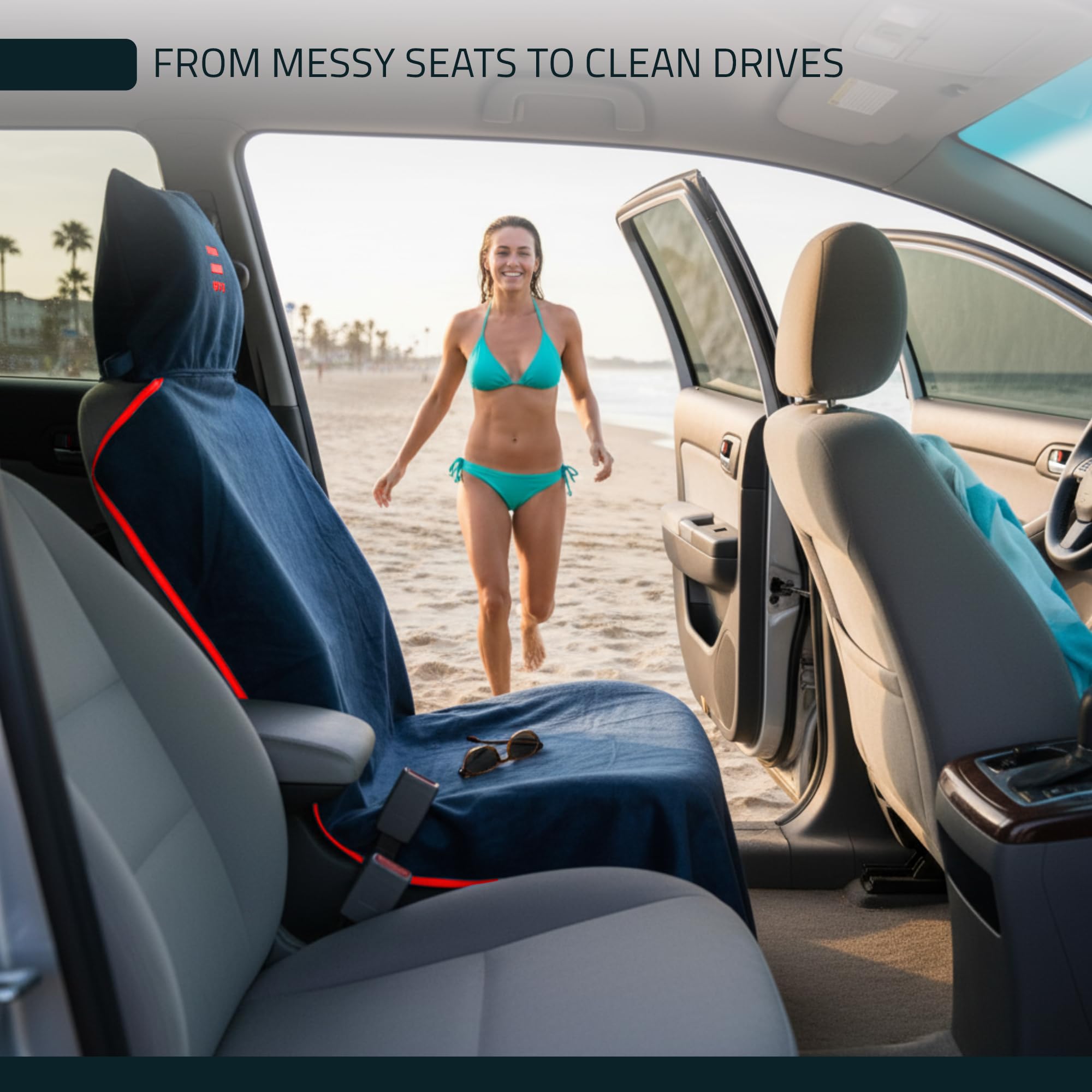 FITLY Toalla de Triple Uso | Toalla de baño de Felpa ecológica para Personas activas | Toalla, Funda de Asiento Impermeable y Almohada de Viaje en 1 | Toallas para el Gimnasio