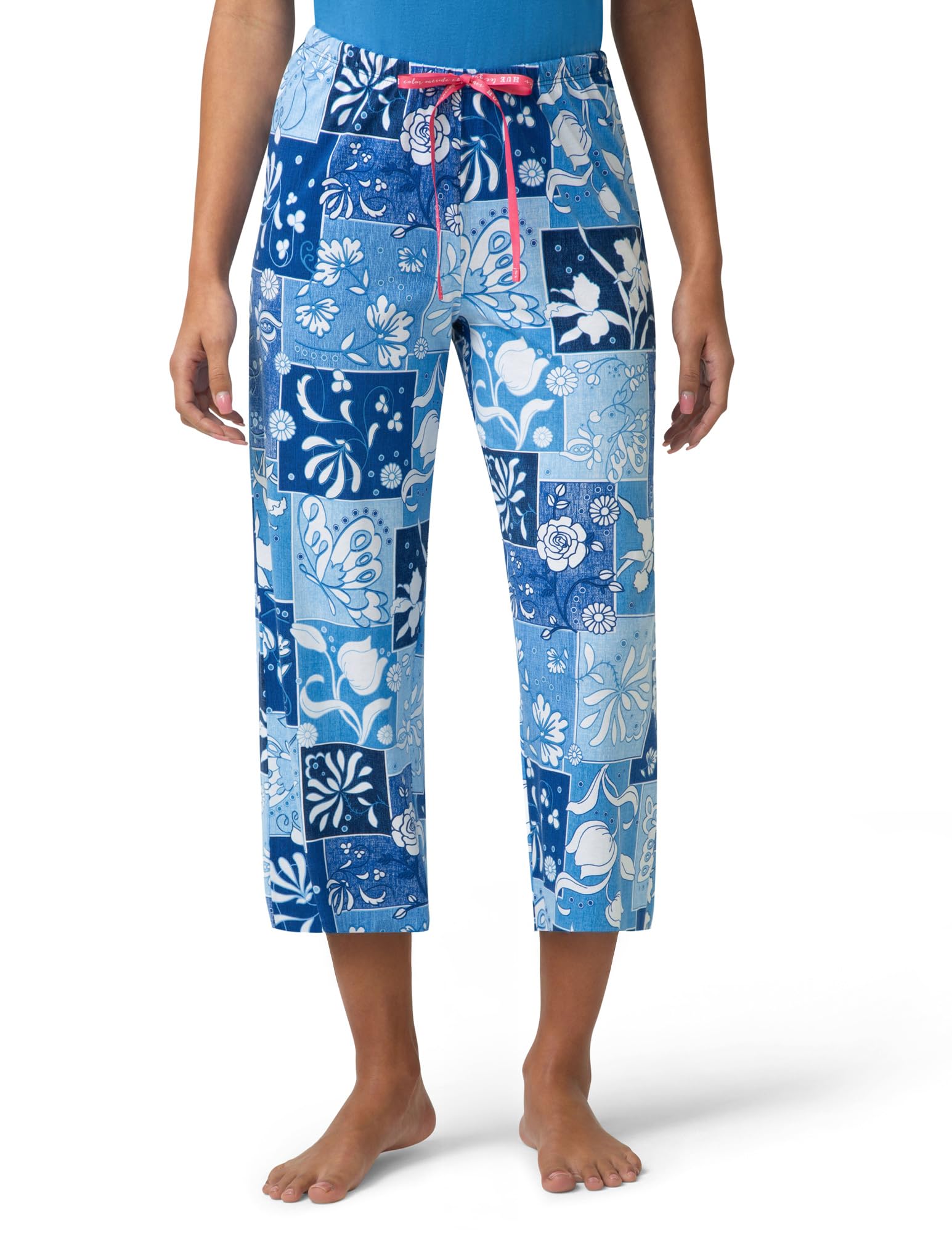 HUE Women's Spring Pajama Separates Soft Whimsical Print Pjs with Flowers, Animals, Garden Themed Pjs, Cocktails