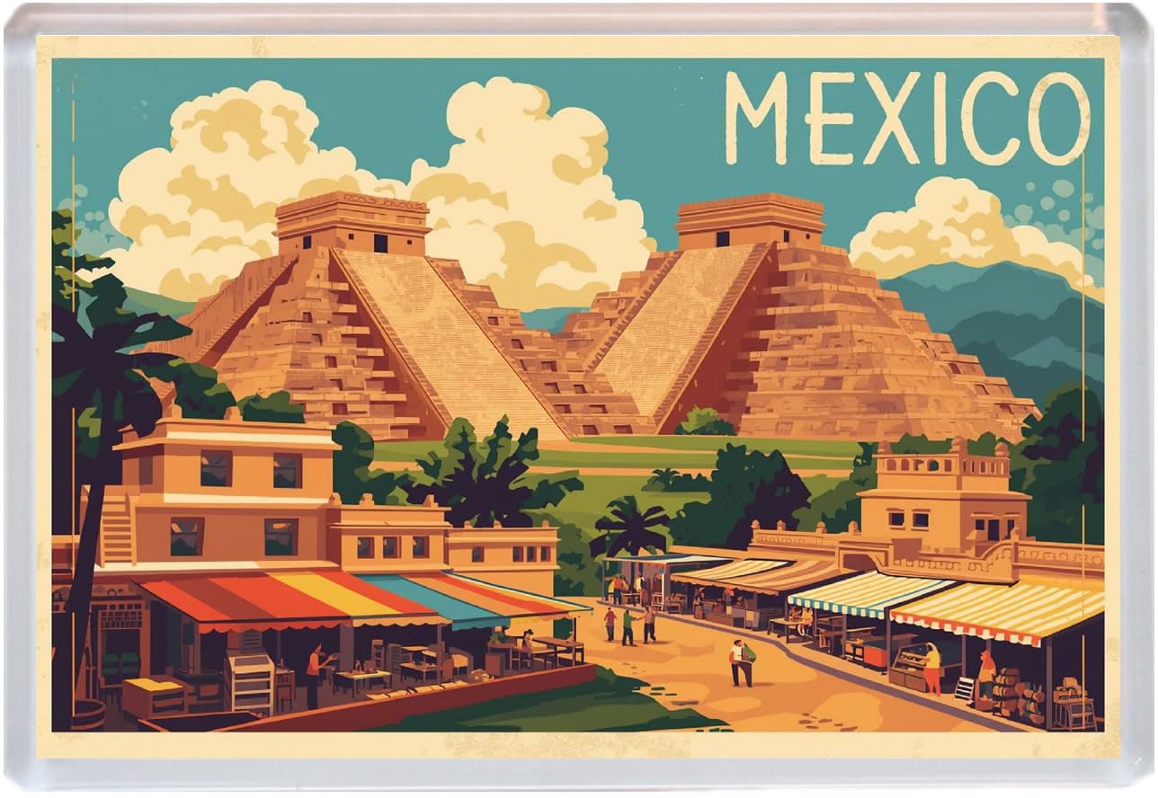 Baked Bean Store Multicolor Mexico - Jumbo Artistic Fridge Magnet 96 X 67Mm Bbsfhm3018