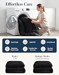 Lane Linen Twin Bed in a Bag 5 Piece - Pintuck Comforter Set with Sheets - Soft Microfiber Bedding for Dorm, Kids, Guest Room - Black