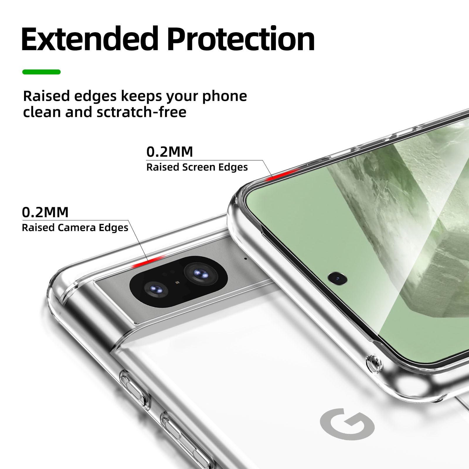 Kit De Protection Pour Google Pixel 8 : Coque Arrière Gel Silicone Noir + 2 Verres Trempés - Neuf