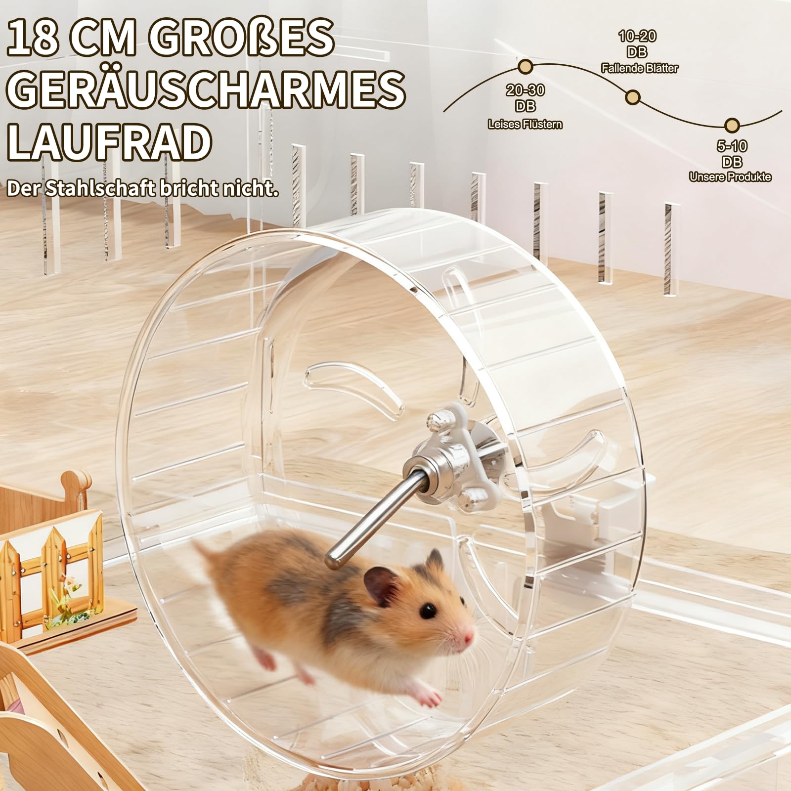 Jaula para hámster túnel de lujo, diseño panorámico transparente de acrílico, valla de bricolaje para animales pequeños con accesorios completos, jaula de madera estilo jardín para ardillas