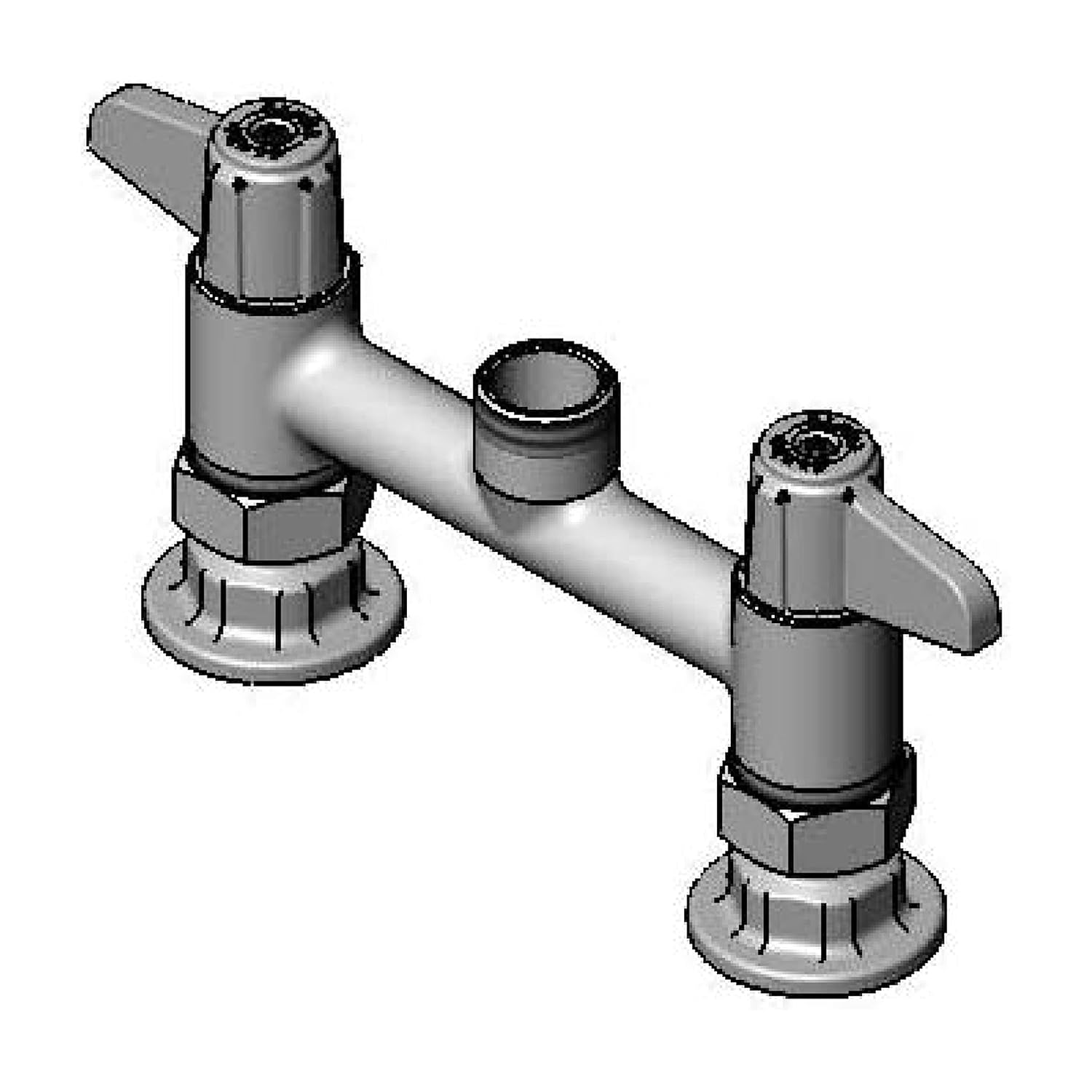 T&S Brass 5F-6DLS00 Equip 6" Deck Mount Swivel Base Faucet, Less Nozzle, Wrist Handles and Supply Nipple Kit