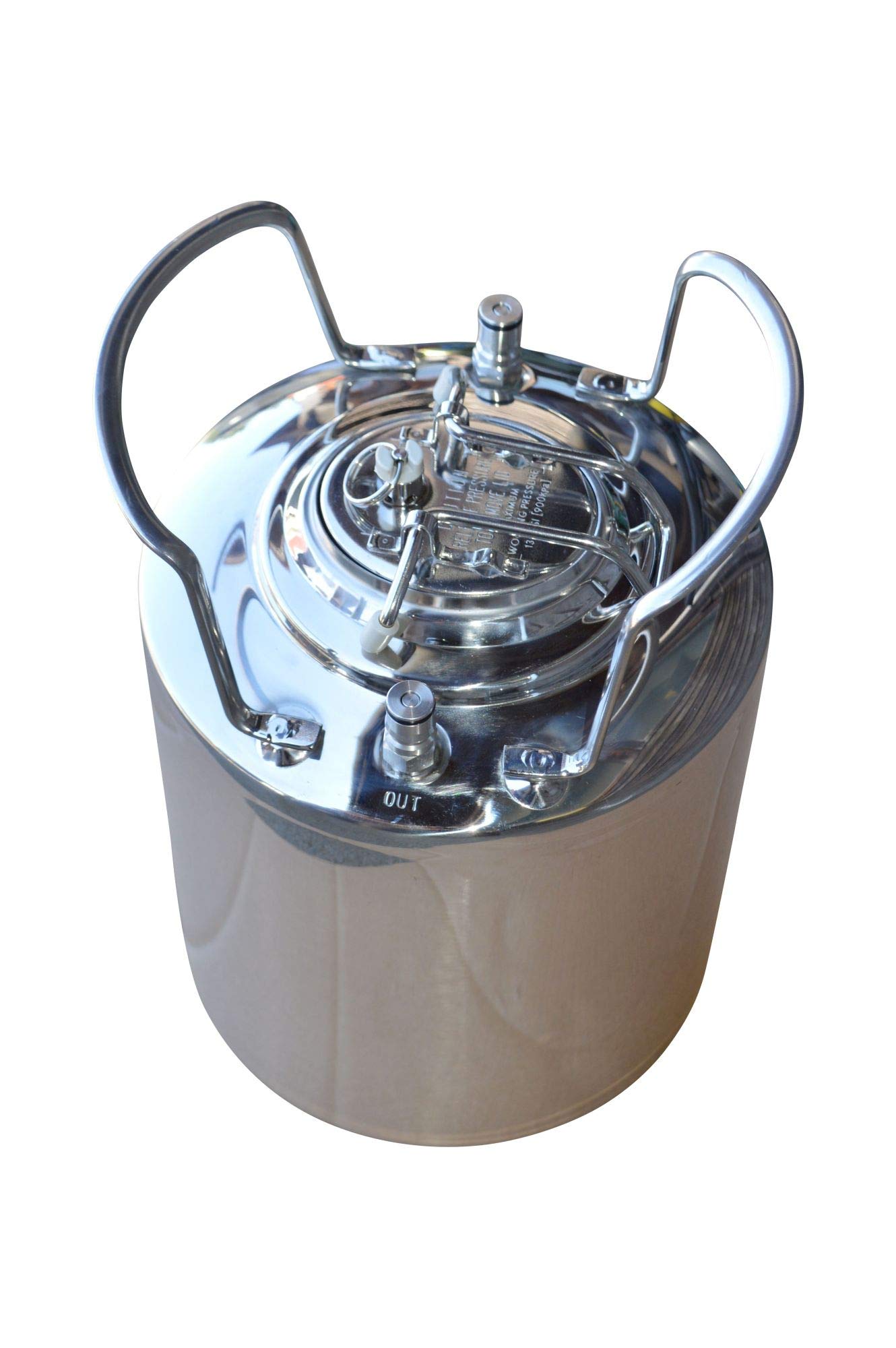 Brewzilla Botte da Birra, 10 Litri, Acciaio Inox, Valvola di Pressione, KEG, Bianca