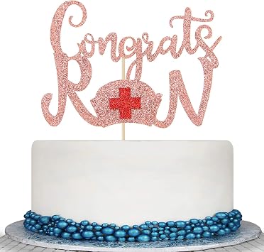 Decoration De Gateau En Or Rose Paillete Rn Sciences Medicales Pour Colleges Ou Colleges Diplomes Decorations De Gateaux Pour Infirmiere Diplome Decorations De Fete Amazon Fr Cuisine Et Maison