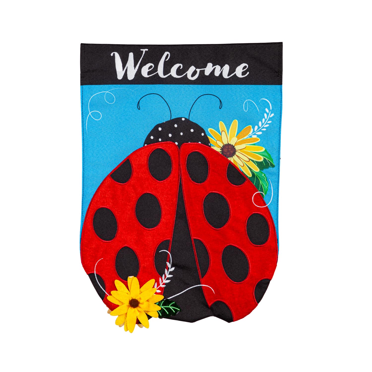 Drapeau de jardin en lin de bienvenue résistant aux intempéries extérieur