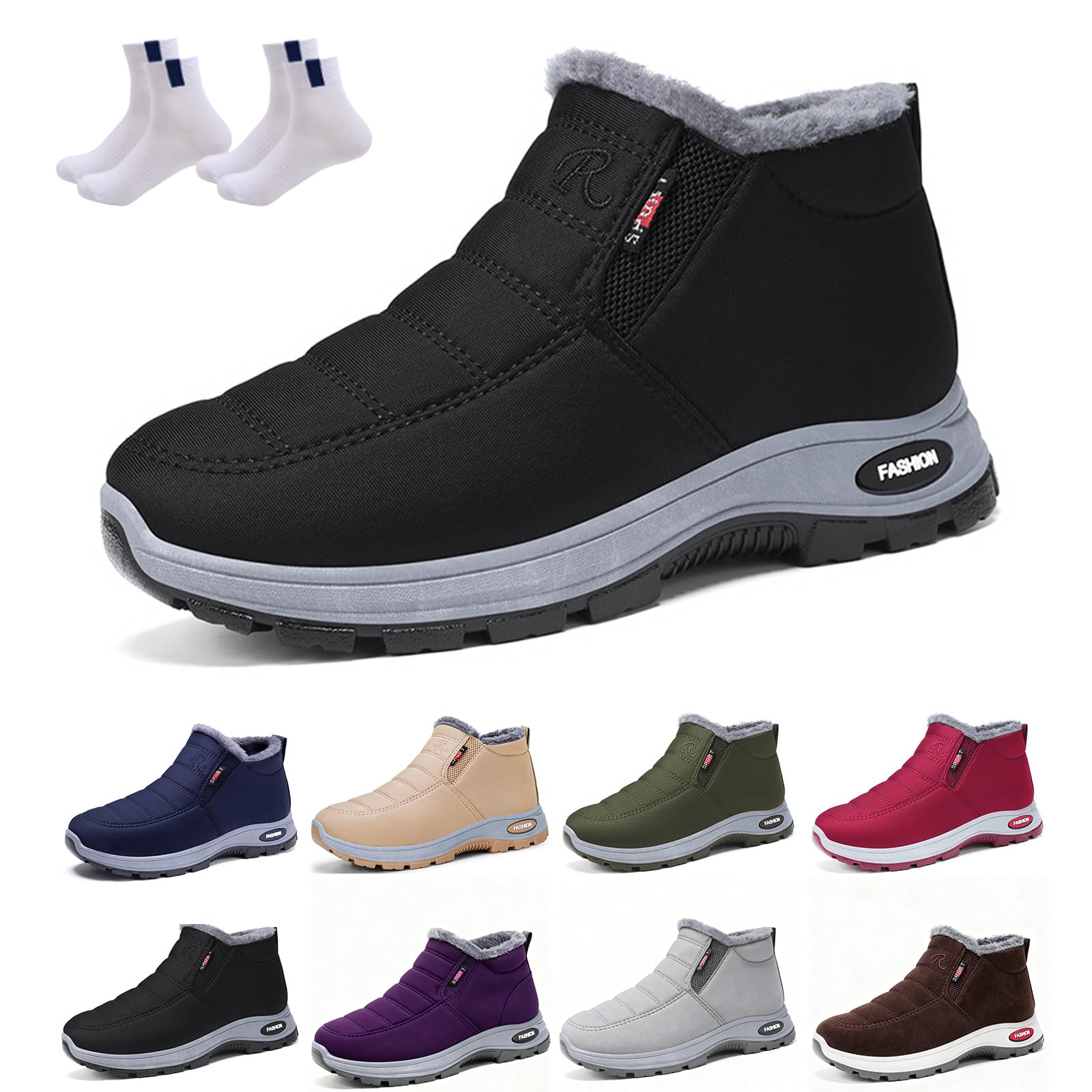Snow Boots for Women Winter Warm Sheepskin-lined Waterproof Non Slip Orthopedic Shoes Ankle Sneakers Arch Support Hiking Warm