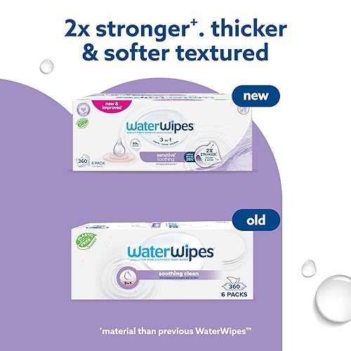 Miniatura 3 de WaterWipes Toallitas calmantes Sensitive+, 3 en 1 limpias, cuidan, calman, 99% de agua con extracto botánico, toallitas para bebés sin perfume e