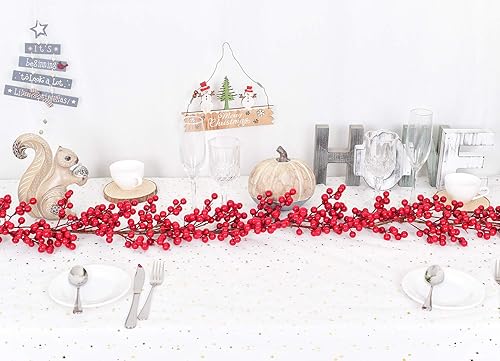 Miniatura 7 de DearHouse - Guirnalda de Navidad con diseño de bayas y guirnaldas artificiales para decoración de año nuevo