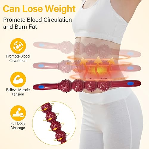 Miniatura 4 de Puntos de disparo manual del palillo del rodillo del masaje de la fascia de la terapia magnética del silicón para la liberación de la celulitis