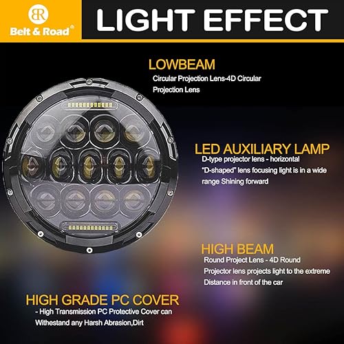 Miniatura 5 de Para faros delanteros Street Glide 2024, patrón de haz mejorado en forma de Z (negro, con halo)