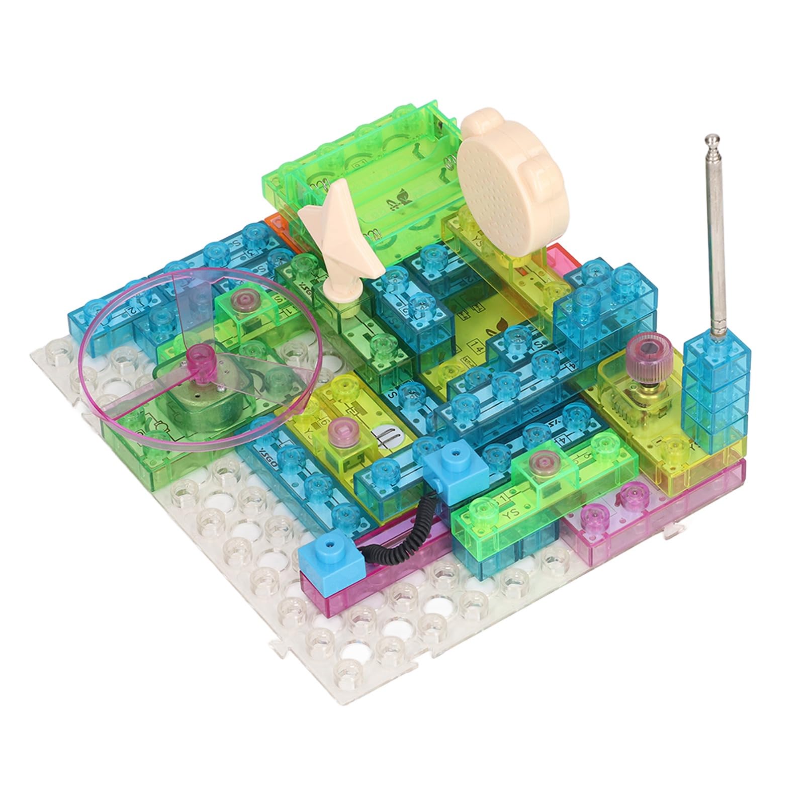 Kit di Costruzione di Circuiti per Bambini Creativi, Set di Esperimenti Elettronici Interattivi per L'apprendimento Divertente, Materiale Plastico con 44 Blocchi
