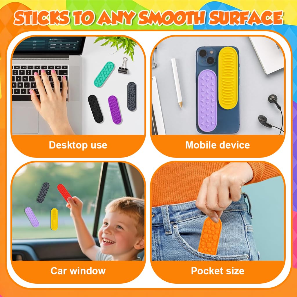 PATPAT Textured Fidget Suction Cup Silicone 4 Textures Kids Adults 10, 8*2c 2