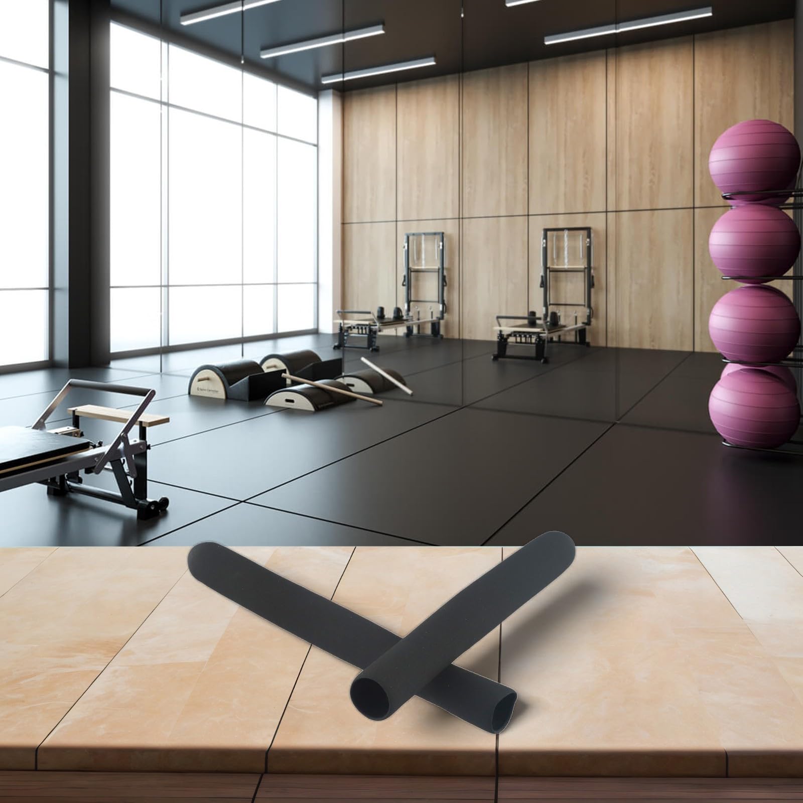 Impugnature per fitness realizzate in PVC con struttura in canapa antiscivolo, progettate per barre da fitness con diametro di 25 mm, offrono una presa salda e una lunga durata