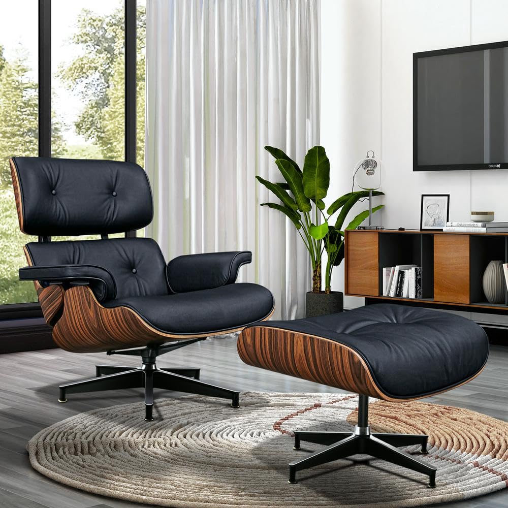 Buy (Taller Size) Mid Century Lounge Chair with Ottoman, Genuine