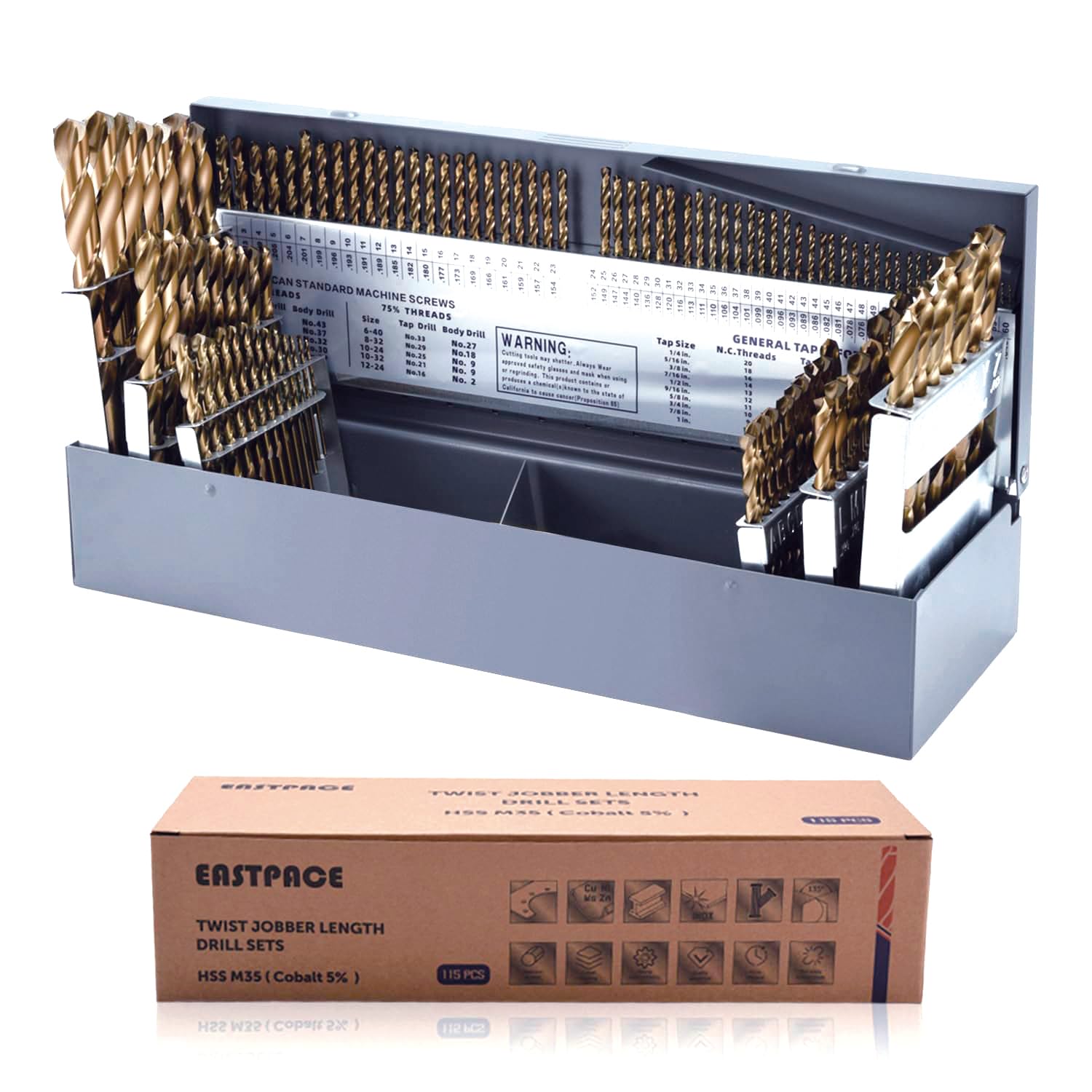 Cobalt Drill Bit Set - 29 Pieces for Metal, Wood & More -8