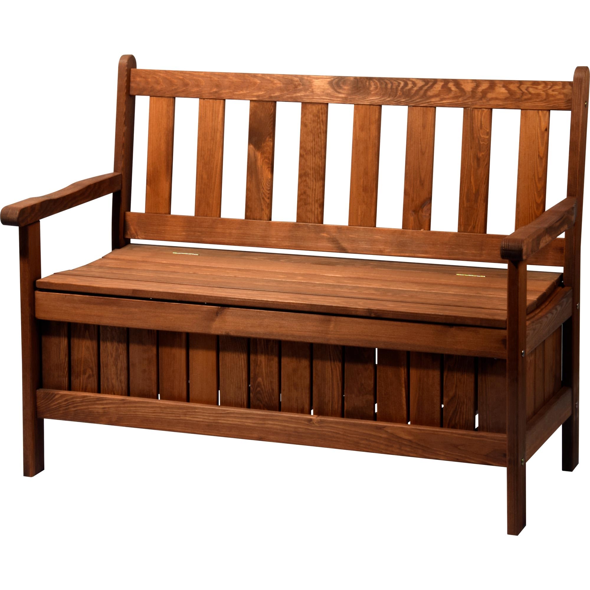 dobar Gartenbank aus geöltem Kiefernholz Truhebank – 115 x 58 x 89 cm, FSC, braun, 98 L Stauraum