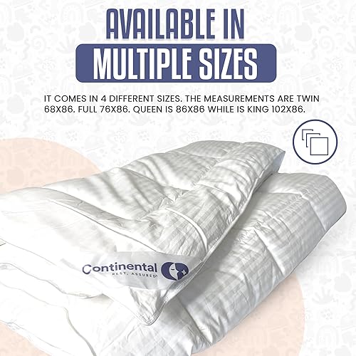 Miniatura 4 de Continental Bedding Affinity - Edredón de tamaño matrimonial acolchado para todas las estaciones, relleno de edredón alternativo con pestañas en las