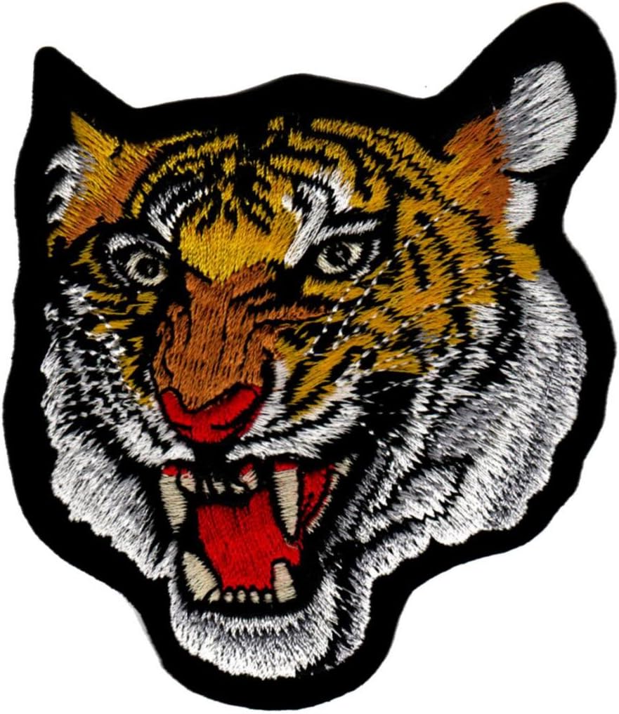 Tiger Head Embroidered Iron On Patch Applique