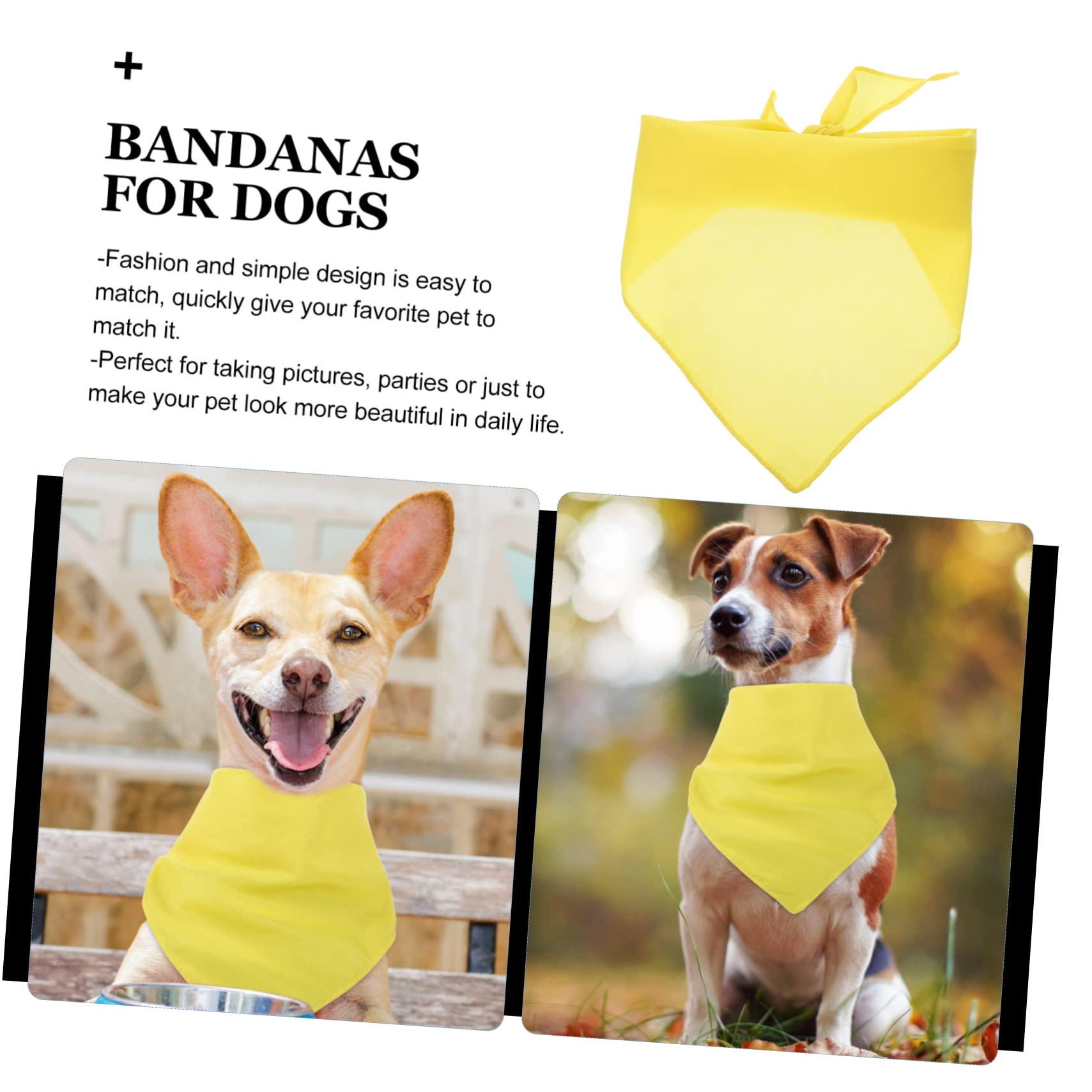 Beaupretty 20pièces Bandana pour Chien Écharpe Décorative Lavable Confortable Et Accessoire pour Photos Sorties Et Fêtes Grand Modèle