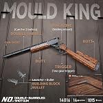 Mould King 14016 Bloc de canons à double barre, 1015 PCS Ensemble de construction d'armes militaires, modèle de fusil à collectionner de blaster de simulation