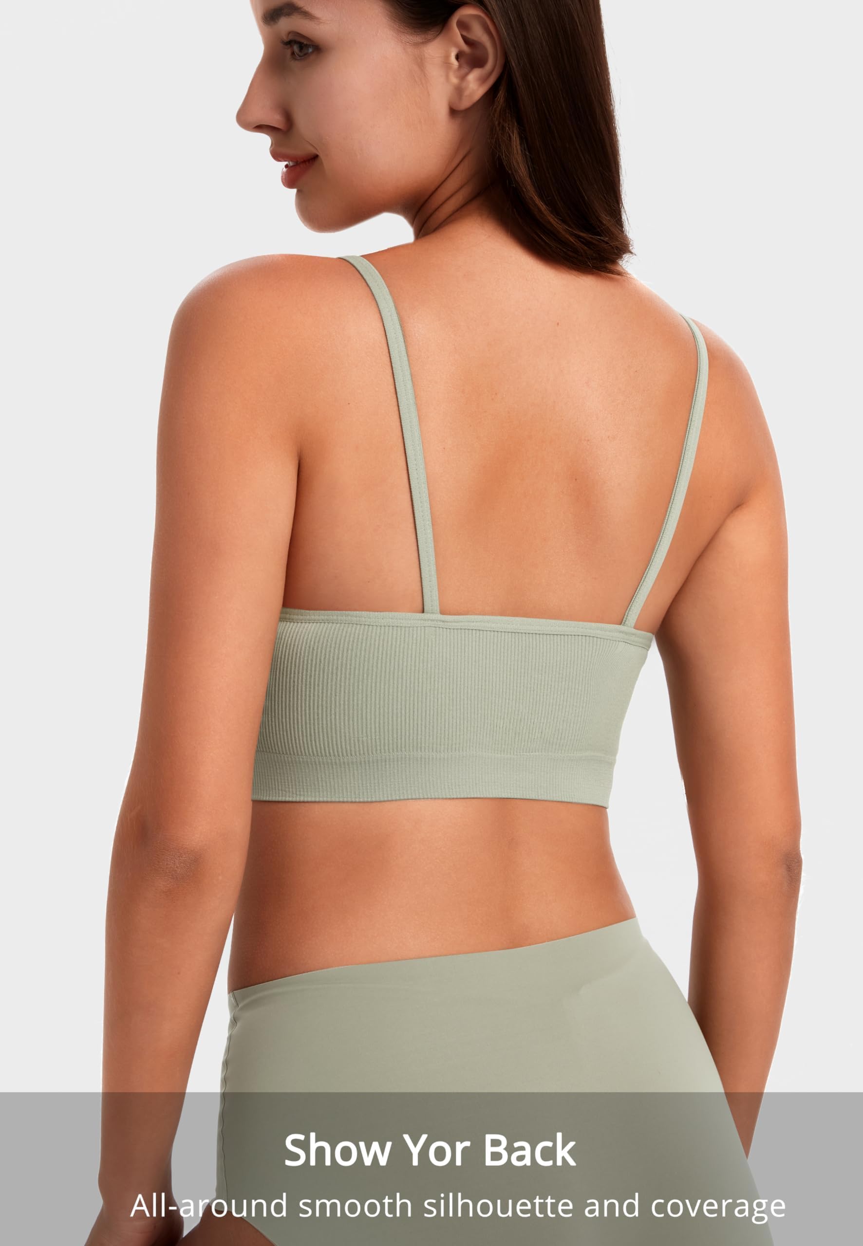 HBselect Soutien-Gorge sans Couture Femme sans Armatures Décolleté en V | Bralette Soutien-Gorge Souple Push-Up Rembourré Bustier Classique T-Shirts Soutien-Gorge Seamless avec Extension
