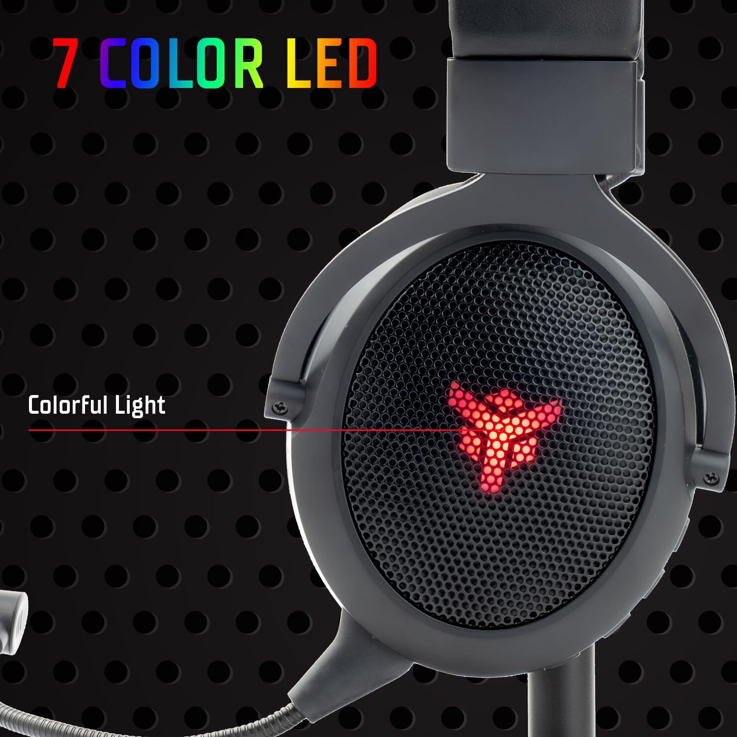 Itek - Cuffie Gaming H500WB - Cuffie Gaming con Microfono Removibile. Cuffie da gioco Bluetooth, cancellazione rumore esterno, illuminazione LED. Adatti per PC e console, nero, regolabile.