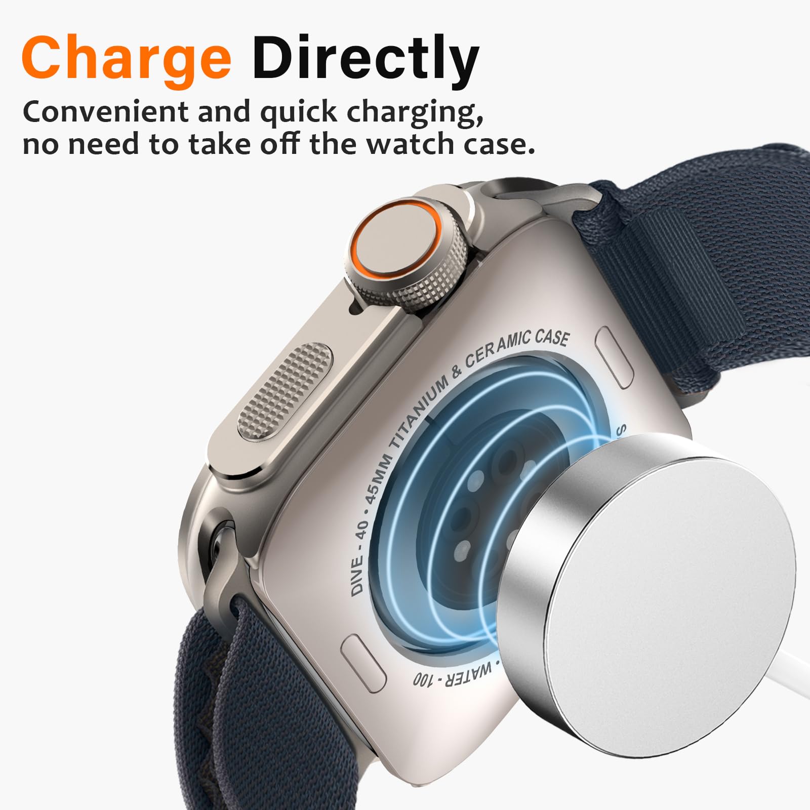 Amizee 2 w 1 metalowa obudowa, kompatybilna z Apple Watch Series 9/8/7 45mm, twarda PC, odporna na zarysowania, metalowa rama z tylną pokrywą, etui ochronne do iWatch 45mm, tytanowa